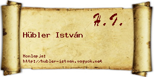 Hübler István névjegykártya
