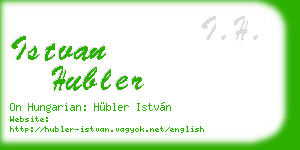 istvan hubler business card